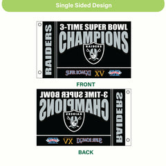Las Vegas Raiders Multi-Win Superbowl Champions Football 3x5 Flag - NFL Home