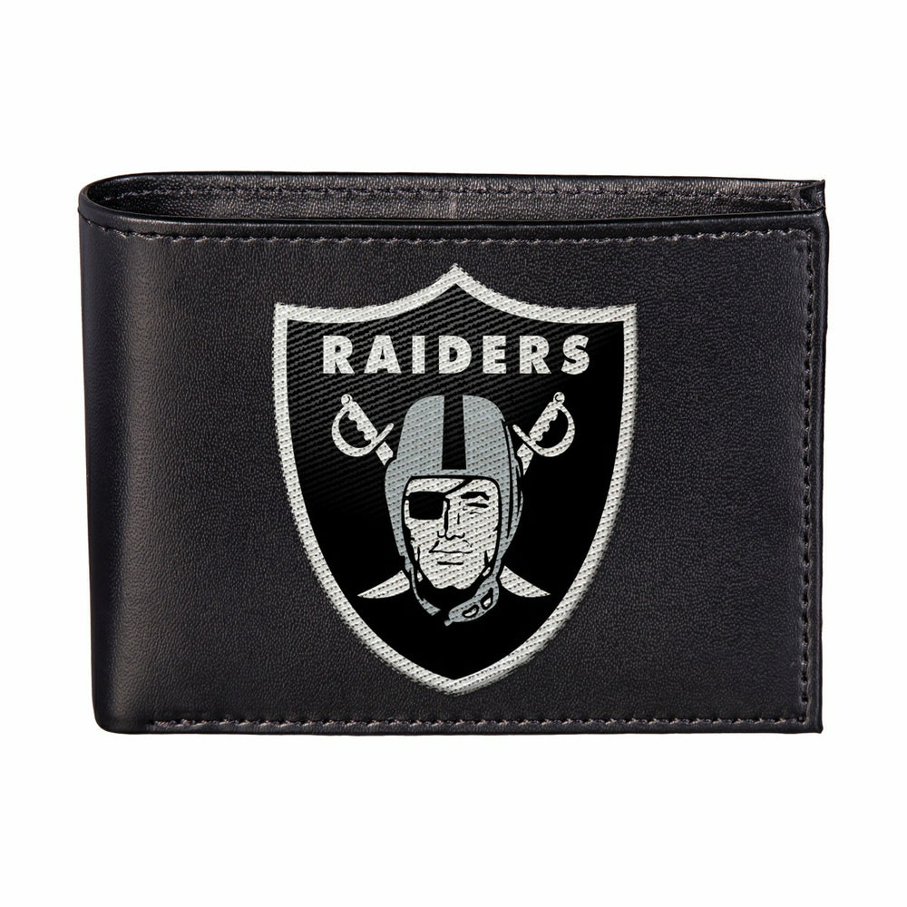 Las Vegas Raiders Black Bi-Fold Embroidered Wallet w/ RFID Blocking - NFL Home