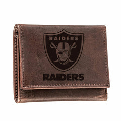 Las Vegas Raiders, Tri-Fold Wallet, Brown, CH, 100% Genuine Leather - NFL Home