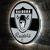Las Vegas Raiders NFL Football Large Round Vintage Edgelite LED Decor - NFL Home