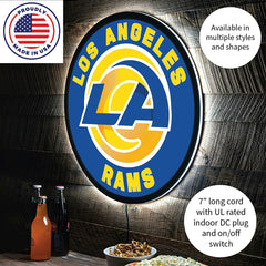 LED Wall Decor, Round, Los Angeles Rams - NFL Home