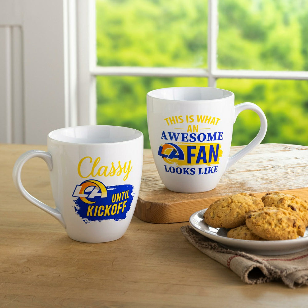 Los Angeles Rams, Ceramic Cup O'Java 17oz Gift Set - NFL Home