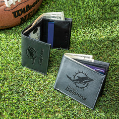 Miami Dolphins, Bi-Fold and Tri-Fold Wallet Gift Set, Black - NFL Home