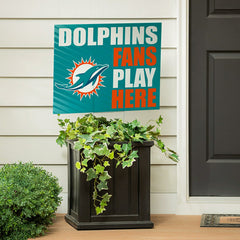 Miami Dolphins Coroplast Yard Sign "Fans Play Here" - NFL Home