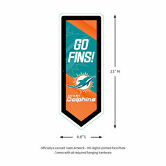 LED Wall Decor, Pennant, Miami Dolphins - NFL Home