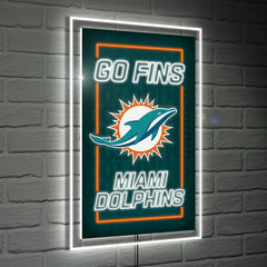 Miami Dolphins NFL Football Rectangle Neolite LED Decor - NFL Home