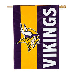 Double-Sided Embellished NFL Team Pride Applique House Flag, Minnesota - NFL