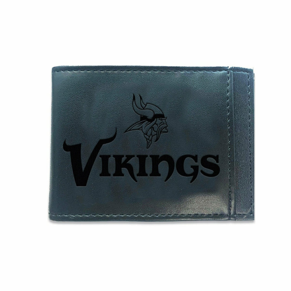 Front Pocket Wallet w/ RFID Blocking, Minnesota Vikings, Black - NFL Home