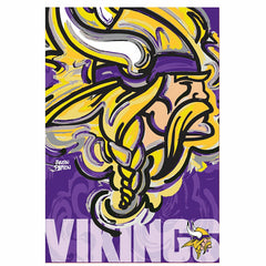 Minnesota Vikings Justin Patten Logo Suede Garden Flag - NFL
