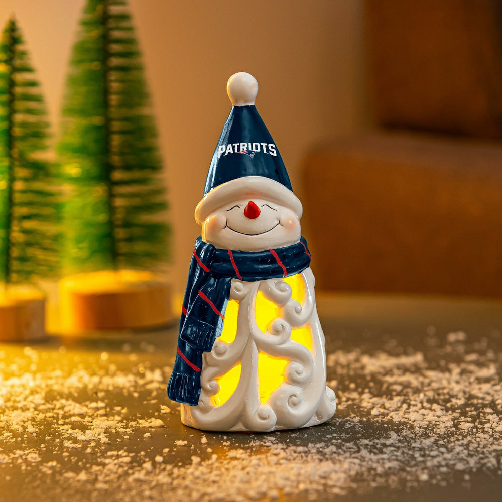 New England Patriots Snowman LED Statuary, 8" - NFL Home