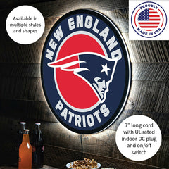LED Wall Decor, Round, New England Patriots - NFL Home