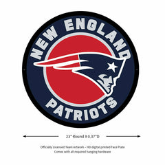 LED Wall Decor, Round, New England Patriots - NFL Home