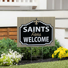 New Orleans Saints Coroplast Yard Sign, "Fans Welcome" - NFL Home