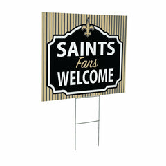 New Orleans Saints Coroplast Yard Sign, "Fans Welcome" - NFL Home