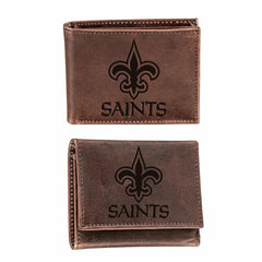 New Orleans Saints, Bi-Fold and Tri-Fold Wallet Gift Set, Brown - NFL Home