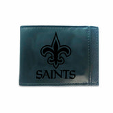 Front Pocket Wallet w/ RFID Blocking, New Orleans Saints, Black - NFL Home