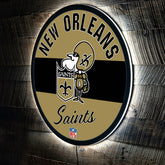 New Orleans Saints NFL Football Large Round Vintage Edgelite LED Decor - NFL Home