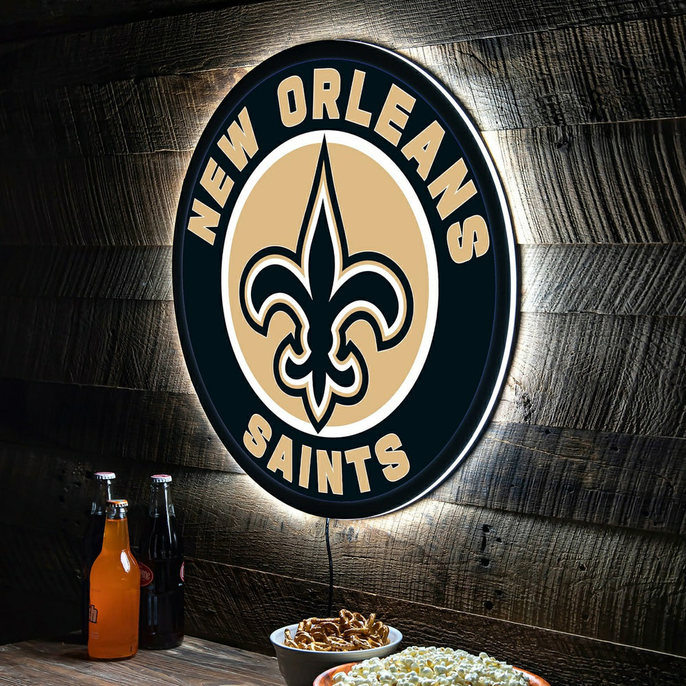 LED Wall Decor, Round, New Orleans Saints - NFL Home