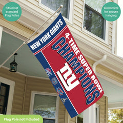 New York Giants 6X Superbowl Champions Football 3x5 Flag - NFL Home