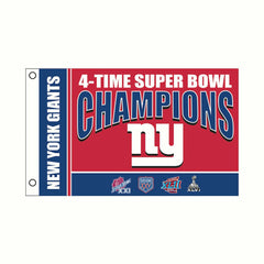 New York Giants 6X Superbowl Champions Football 3x5 Flag - NFL Home