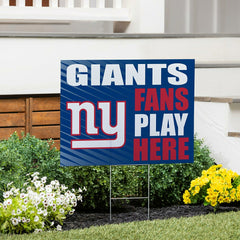 New York Giants Coroplast Yard Sign "Fans Play Here" - NFL Home