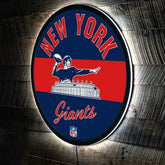 New York Giants NFL Football Large Round Vintage Edgelite LED Decor - NFL Home