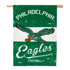 Double-Sided Vintage Graphic NFL Team Pride Linen House Flag, Philadel - NFL