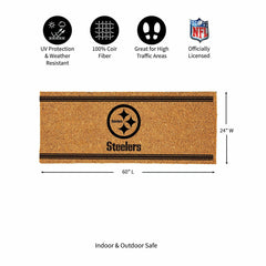 Pittsburgh Steelers Extra Large One Color Coir Mat, 60"x24" - NFL