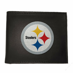 Pittsburgh Steelers Black Bi-Fold Embroidered Wallet w/ RFID Blocking - NFL Home