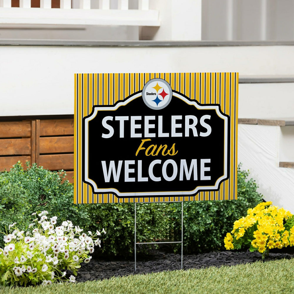 Pittsburgh Steelers Coroplast Yard Sign, "Fans Welcome" - NFL Home