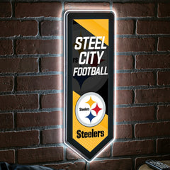 LED Wall Decor, Pennant, Pittsburgh Steelers - NFL Home