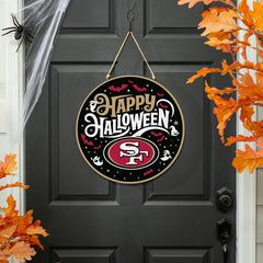 San Francisco 49ers Halloween Round Door Décor with Hanging Rope, 18x1 - NFL Home