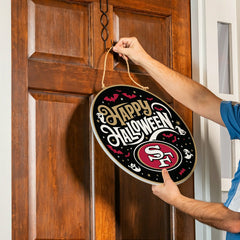 San Francisco 49ers Halloween Round Door Décor with Hanging Rope, 18x1 - NFL Home