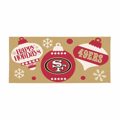 San Francisco 49ers Holiday Flocked Coir Sassafras Switch Mat, 22"x10" - NFL