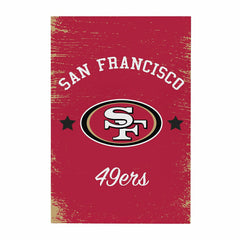 San Francisco 49ers Wood Wall Sign, 16x24 - NFL Home