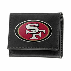 San Francisco 49ers Black Tri-Fold Embroidered Wallet w/ RFID Blocking - NFL Home