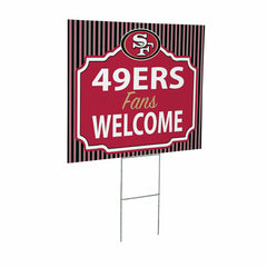 San Francisco 49ers Coroplast Yard Sign, "Fans Welcome" - NFL Home