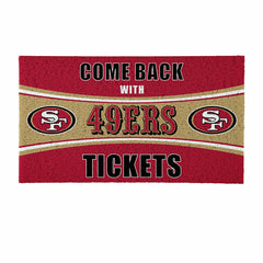 28" x 16" PVC Trapper Mat, Come Back with Tickets, San Francisco 49ers - NFL