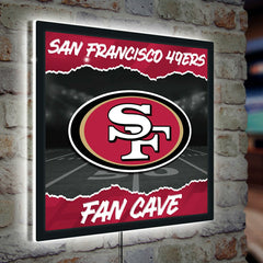 San Francisco 49ers 23"H x 23"L LED Wall Decor, Edgelite, Square - NFL Home