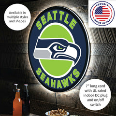 LED Wall Decor, Round, Seattle Seahawks - NFL Home