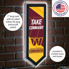 LED Wall Decor, Pennant, Washington Commanders - NFL Home