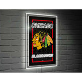 Chicago Blackhawks Hockey Rectangle Neolite LED Decor - NHL Home