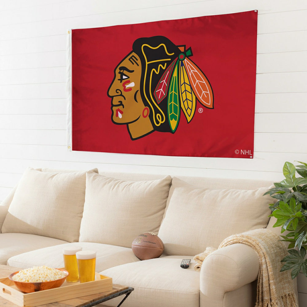 Chicago Blackhawks Single Sided Estate Flag with 2 Grommets, 3'x5' - NHL Home