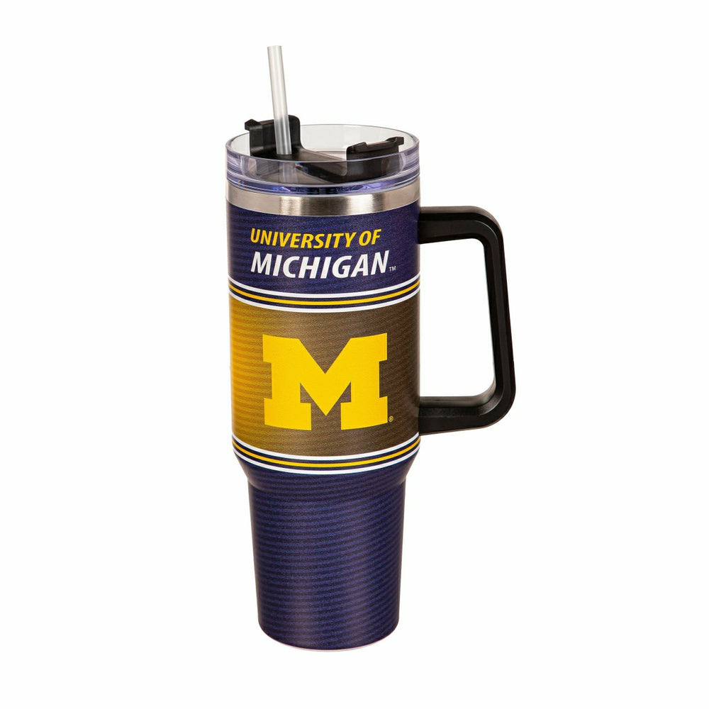 40oz Stainless Steel Canyon Cup w/ Straw, University Of Michigan - Home Collegiate