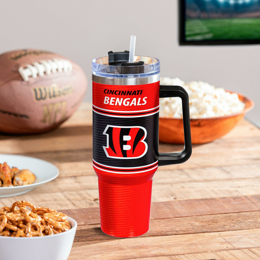 40oz Stainless Steel Canyon Cup w/ Straw, Cincinnati Bengals - Home NFL