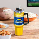 40oz Stainless Steel Canyon Cup w/ Straw, Los Angeles Chargers - Home
