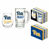 University of Pittsburgh, Stemless 17OZ Glass & Tankard 16OZ Gift Set - Home Collegiate