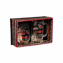 Arizona Cardinals, Stemless 17OZ Wine & Beer 16 OZ Gift Set - Home