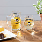 Stemless 17OZ Glass & Tankard 16OZ Gift Set, Pittsburgh Penguins - Home NHL