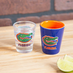 University of Florida 4-Piece Ceramic and Glass 2oz. Shot Glass Set - Home Collegiate